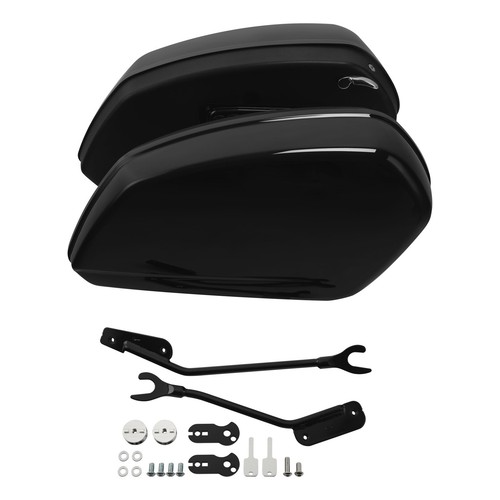 Gloss black saddlebags - saddlebags, saddle