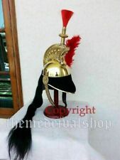 French Cuirassier Officer's Napoleon Style Brass Helmet W/ Working Head Red Gift