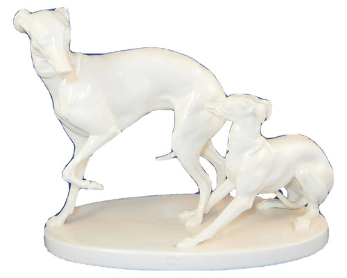 Nymphenburg porcelain whippet - porcelain,