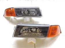 1998-2001~Mitsubishi Lancer Evo 5 6 Chrome/Black Headlight + Amber Corner light~