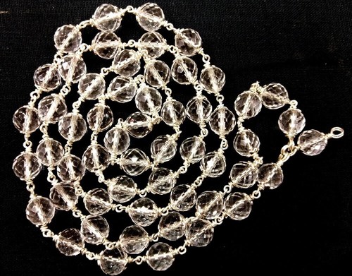 Faceted sphatik mala sfatik - faceted,