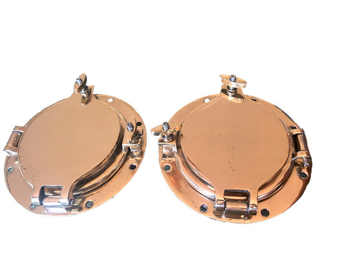 Brass ships portholes with - ,