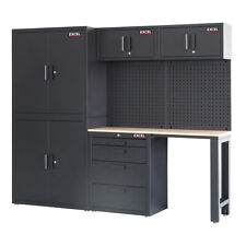 Excel Industrial Workstation Cabinet Complete Combo 8 Piece Tool Storage Garage