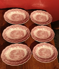 6x RIDGWAY PINK WOBURN PATTERN
