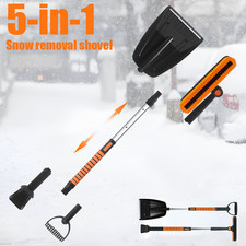 5 in 1 Snow Shovel Heavy Duty Metal Head Handle Collapsible Snow Mud Car Travel