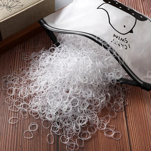 1000 mini clear hair elastics - 1000,