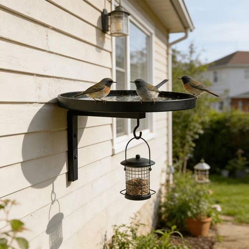 Wall mounted bird bath - mounted,