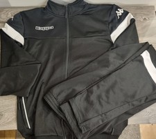 Kappa Tracksuit Jacket And Pants Black White Stripe X Large