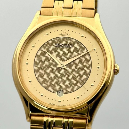 Seiko quartz v732 0c40 gold - seiko,