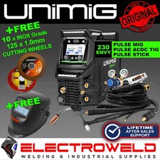 UNIMIG Envy Multi 230 ACDC 4 in 1 Mig Tig Stick Pulse Welder + 2 x Torch U11203