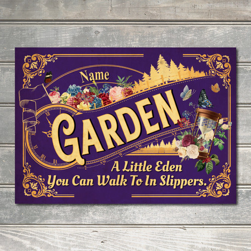 Personalised garden sign metal - garden,
