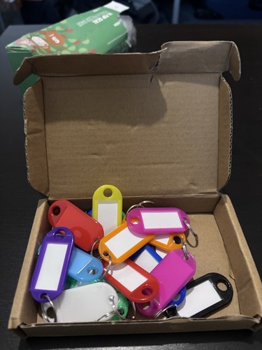 Coloured plastic key tags - coloured,