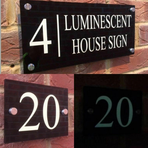 Luminous modern house sign - house,