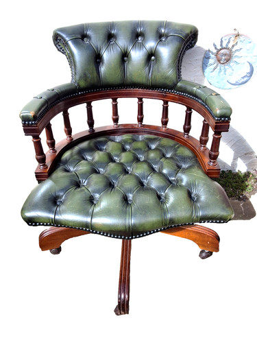 Chesterfield green leather - chesterfield,