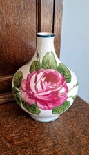 Beautiful Royal Bonn Cabbage Rose Bulbous Vase Made In Germany Vintage Antique
