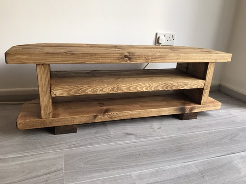 Corner rustic pine unit - tv,