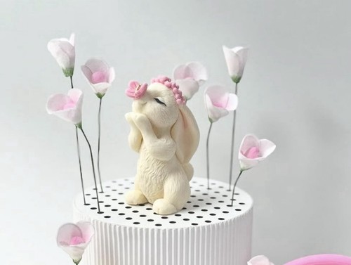Edible rabbit cake - cake, toppers