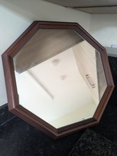 Octagonal Wooden Wall Mirror