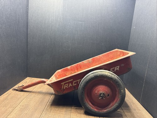 Vintage pedal car red tractor - car,