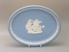 Blue Owal tray Jasperware Wedgwood Sacrifice group motif