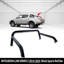BLACK POWDER COATED SPORTS ROLL BAR 76MM FOR MITSUBISHI L200 SERIES 5 2016 ON