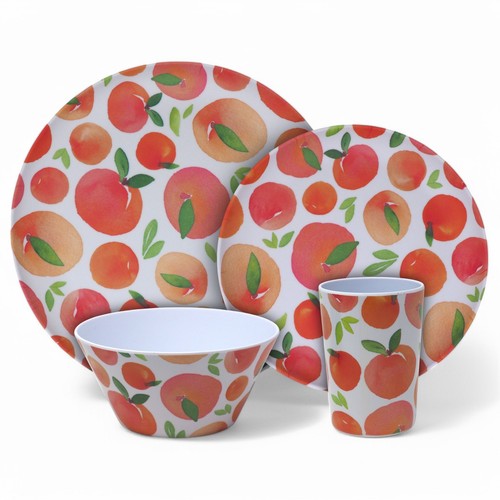 Peach fruit melamine dinner - peach,