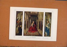 Original Old Antique Print German Art Flugelatarchen Color Fine Art
