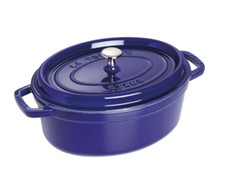 Staub 29cm Oval Cast Iron Cocotte Casserole Dish Dark Blue 4.2L 1102991