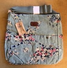 Fat Face Crossbody Bag Floral Cotton Green BNWT