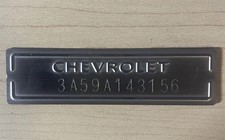 CHEVY CHEVROLET DOOR DASH TAG DATA SERIAL NUMBER PLATE *Stamped w/ Your Number*
