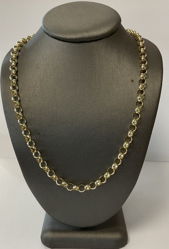 9ct yellow gold belcher chain - gold,