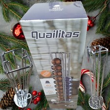 Nespresso Capsule Holder 40 Pod Rotating Coffee Pod  Stand Chrome Kitchen top