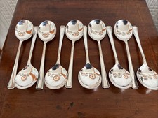 Set Of 10 Art Deco Epns Soup