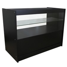 Shop Counter Black Storage Cabinet Glass Shelves Retail Display Showcase C1200