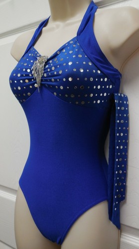 Halter leotard foil dots - leotard,