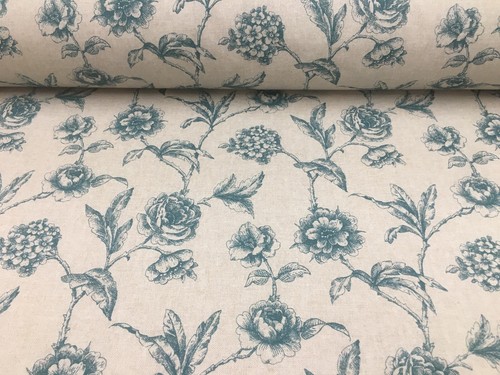 Provencal toile teal blue - provencal,