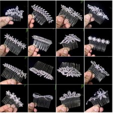 All AAAA CZ Flower Wedding Bridal Head Pieces Hair Clip Accessories 19 Styles