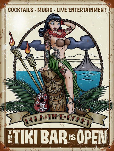 Tiki bar open retro metal - bar,