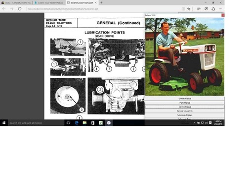 Bolens 1050 tractor service
