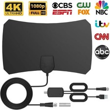 Indoor TV antenna Ariel Freeview Digital 4K HD TV High Gain Portable Aerial UK