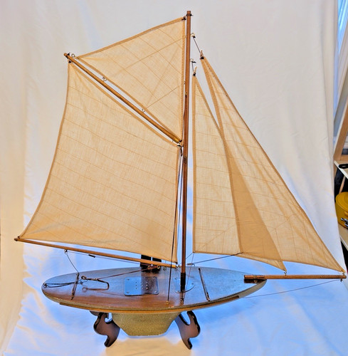 Vintage wooden pond yacht - vintage,