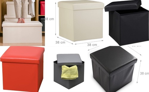 Leather folding storage box - folding,