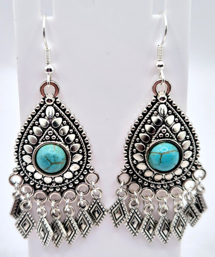 Turquoise teardrop silver - teardrop,