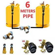 REFILL PROPANE CYLINDER 2 BOTTLES SET RV MOTORHOME 6 METRES GAS PIPE
