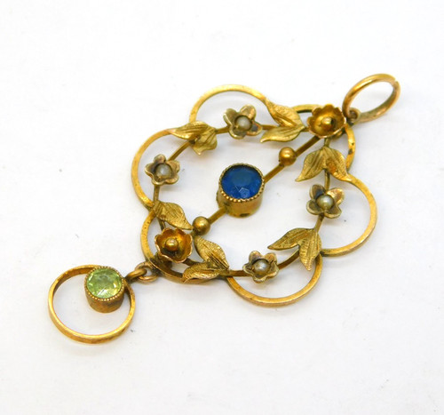 Edwardian 9ct gold seed pearl - edwardian,