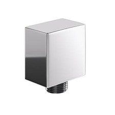 BATHROOM SQUARE SHOWER HOSE WALL OUTLET ELBOW MODERN CHROME CONNECTOR 1/2" BSP