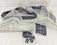 60 Pc Set Joy Mangano Huggable Hangers  18 Shirt  18 Suit Gold Hook Blue Velvet