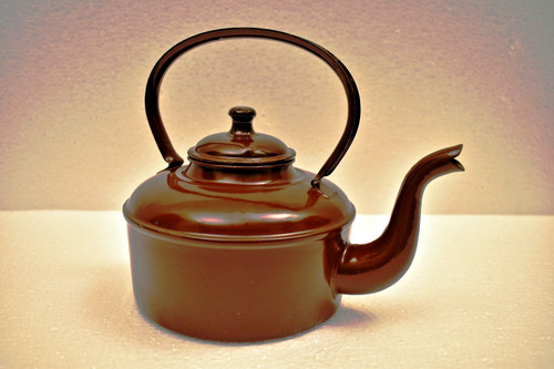Vintage brown enamel - vintage,