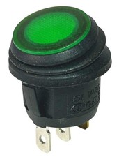12v Waterproof On/Off Green