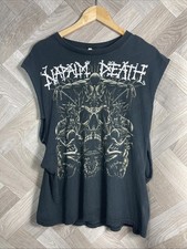Napalm Death T-Shirt Mens Large Black Metal Grindcore Thrashed Sleeveless